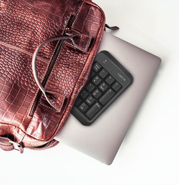 Langaton BT 5.1 -numeronäppäimistö LogiLink musta Bluetooth-näppäimistö