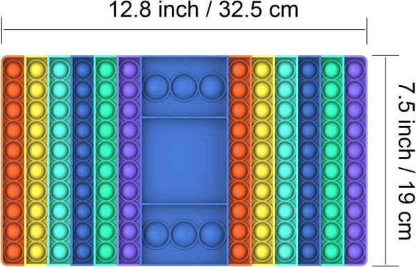 Rainbow Checkerboard Push Bubbl Sensoriska Leksaker
