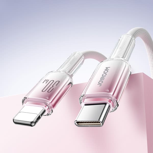 Crystal-Clear Series 30W USB-C til iPhone Lightning-kabel 1,2m - Hvid