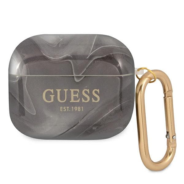 Guess Marble Collection etui til AirPods 3, sort