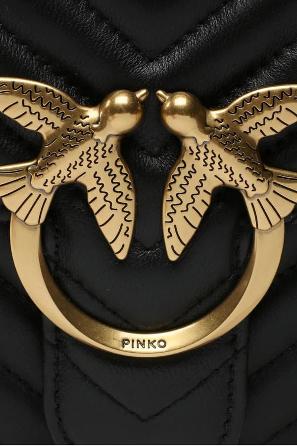 Pinko sort læder dametaske Love One Classic