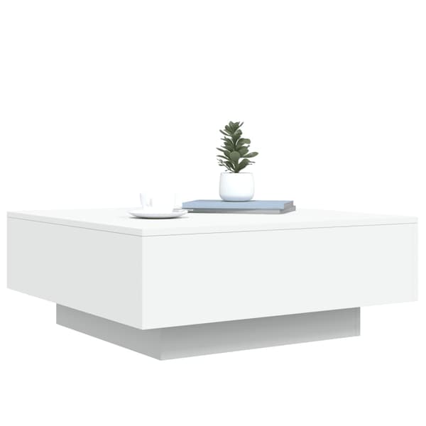 vidaXL sofabord, hvid, 80x80x31 cm, spånplade