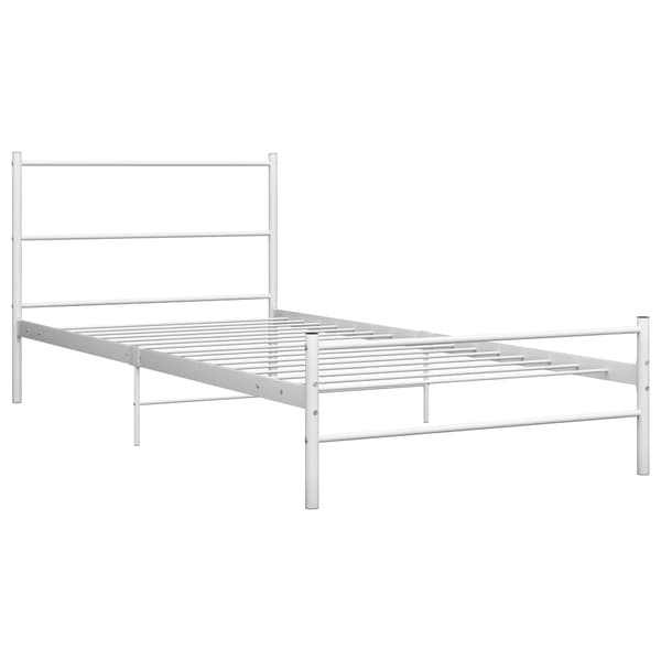 vidaXL Sängram vit metall 90 x 200 cm