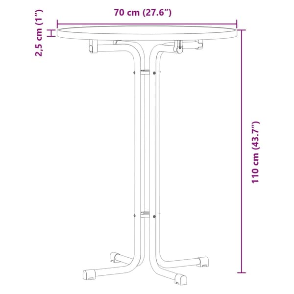 vidaXL Matbord, Vitt, Ø70x110 cm