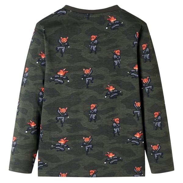 Barnpyjamas med lång ärm, khaki, 140