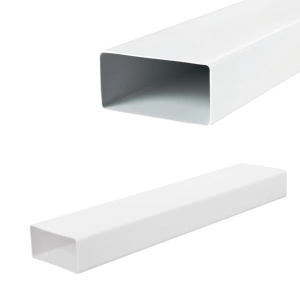 Platt rektangulär kabel-TV-ventilationskanal 110x55mm 1m vit