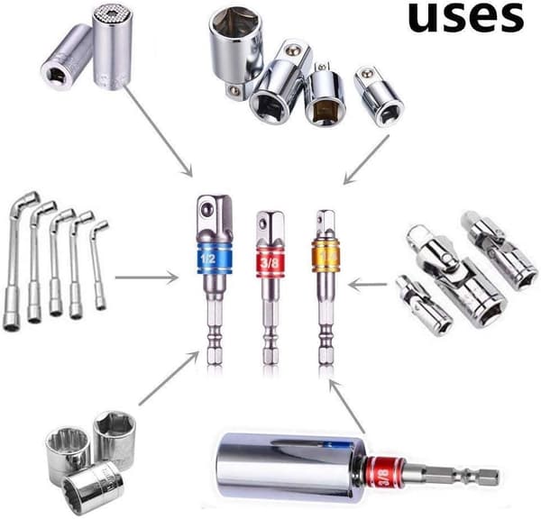 Guyiste hylsnyckeladapter 3 st