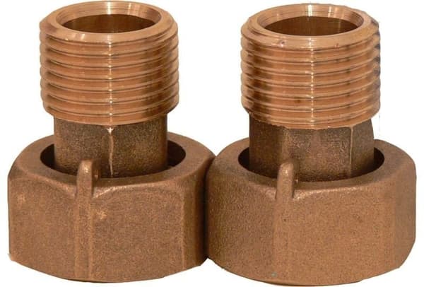 Messingforskruninger til vandmålere DN40 (1 1/2"), sæt: 2 han + 2 hun-forbindelser