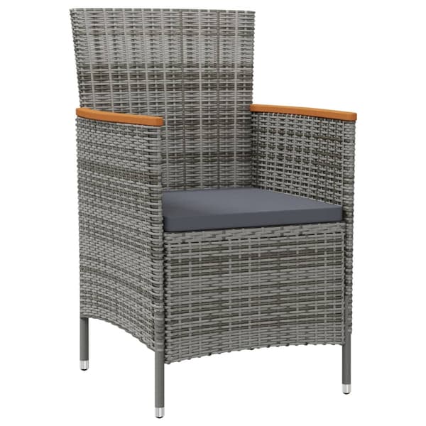 vidaXL havestole, sæt med 2, polyrattan, grå