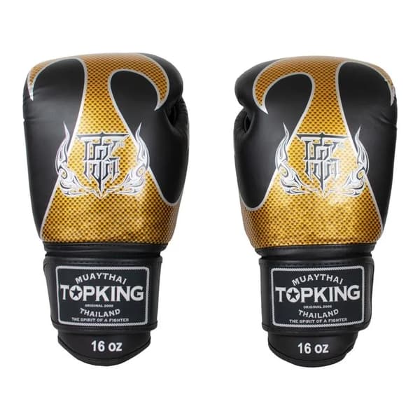 Top King Empower 10OZ Muay Thai Boksehandsker Sort/Guld