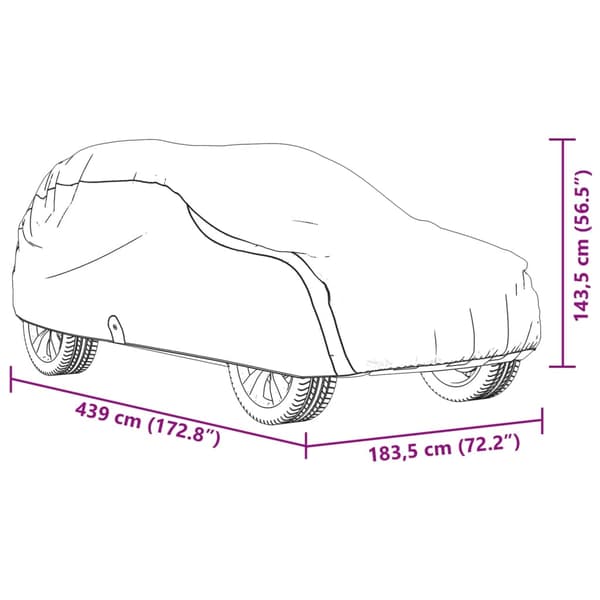 vidaXL SUV Bilskydd, Hel, Grå, Medium, Non-woven Tyg