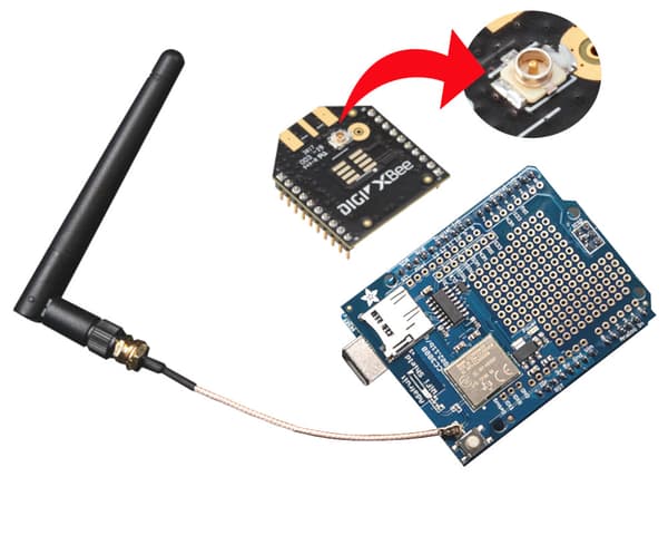 Pigtail uFL IPX / SMA-RP-fatning RF1.13 90cm - 3 stk.
