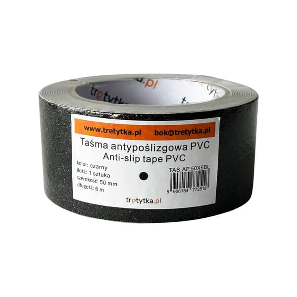 PVC halkskyddstejp, 50 mm x 5 m, svart