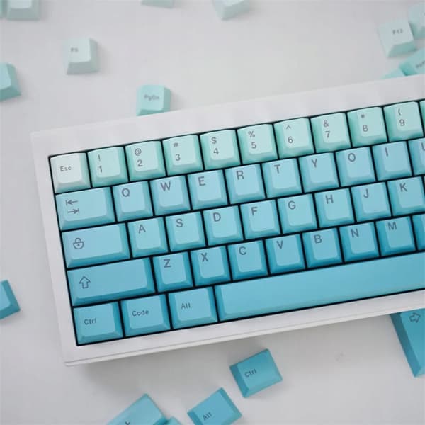 PBT-profil Cherry mekaniska tangentbordstangenter 125 st gradient cyan
