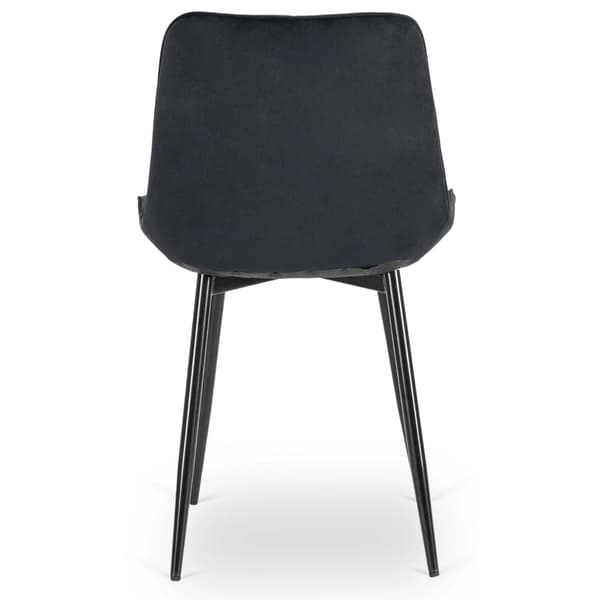 CHRIS Polstret Spisestol Sort Velour Moderne Loft