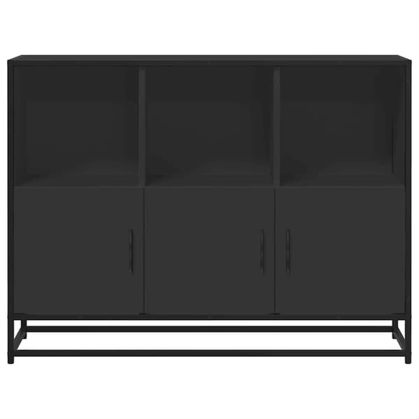 vidaXL kommode, sort, 100x35x76 cm, træbaseret materiale
