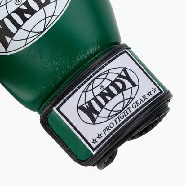 Windy Classic Boxningshandskar i Äkta Läder 16OZ Gröna