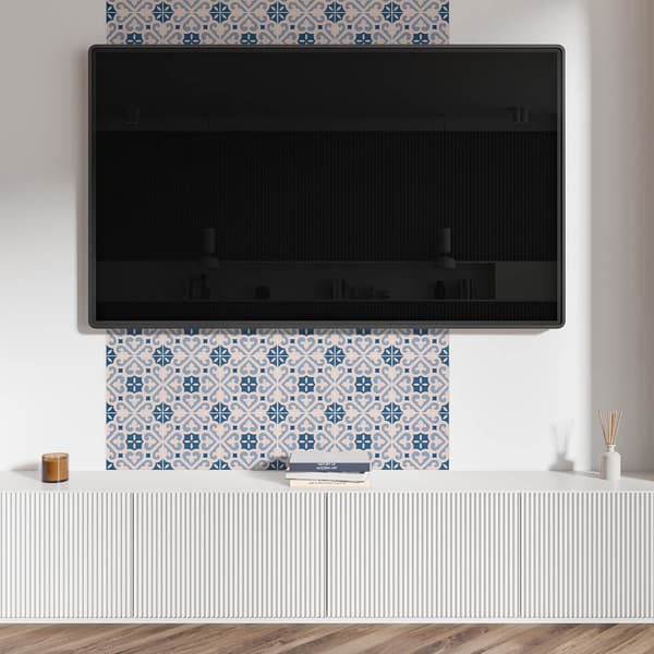 Trykt vinylpanel, klar til montering, 100x50 cm mønster med ornamenter på fliser