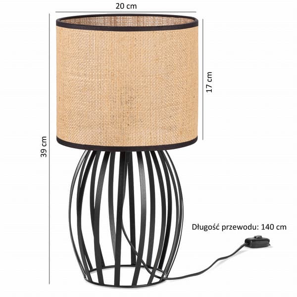 Tornado-lampa ASBZN jute-svart