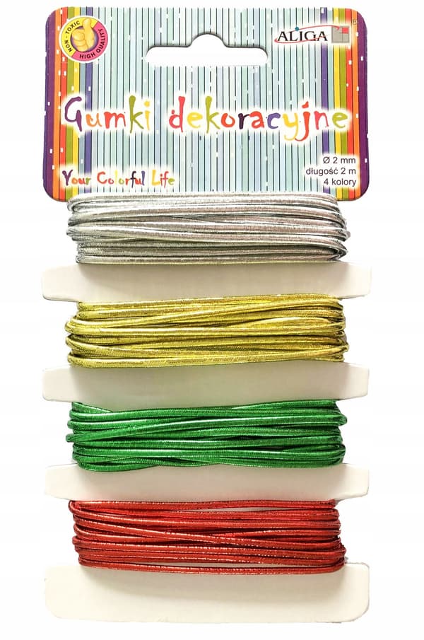 Set med fjäder-/spiralgummiband, flerfärgade, 1 st.
