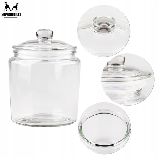 Set - 2x glasburkar 1 l med glaslock