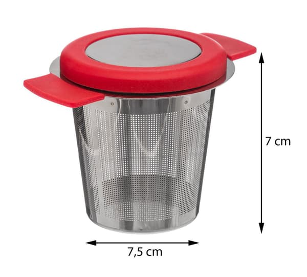 Röd teinfuser med lock