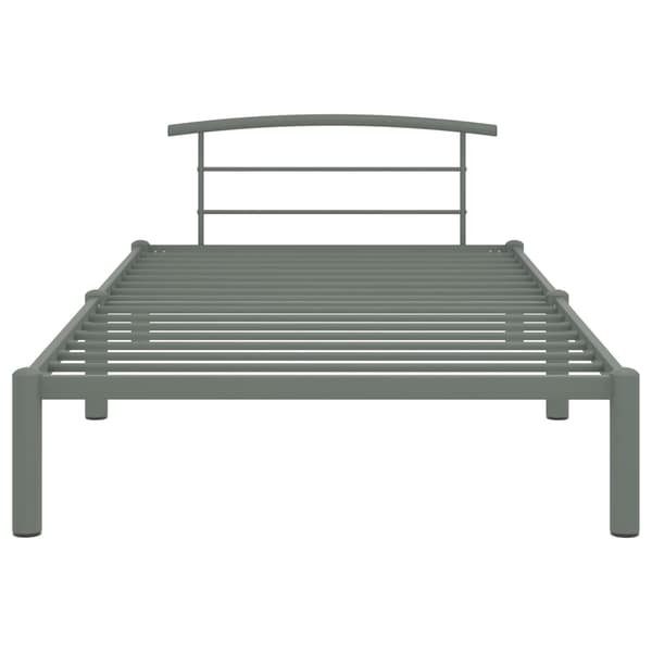 vidaXL Sängram grå metall 90 x 200 cm
