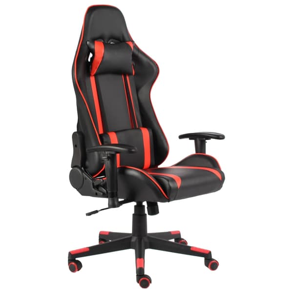 vidaXL snurrande spelstol, röd, PVC