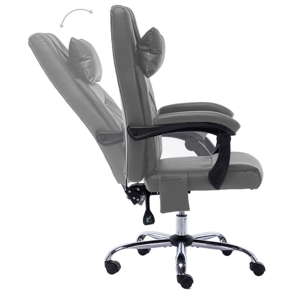 vidaXL Massagekontorsstol, Antracit, Konstläder