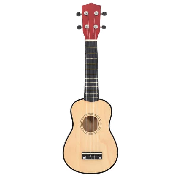 vidaXL Sopraanoukulele kotelolla lapsille, vaalea puu, 23"