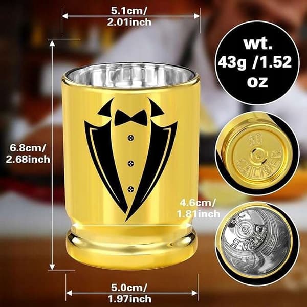 Vodkaglas 95ml 2 stk. gave til gomsmænd + æske