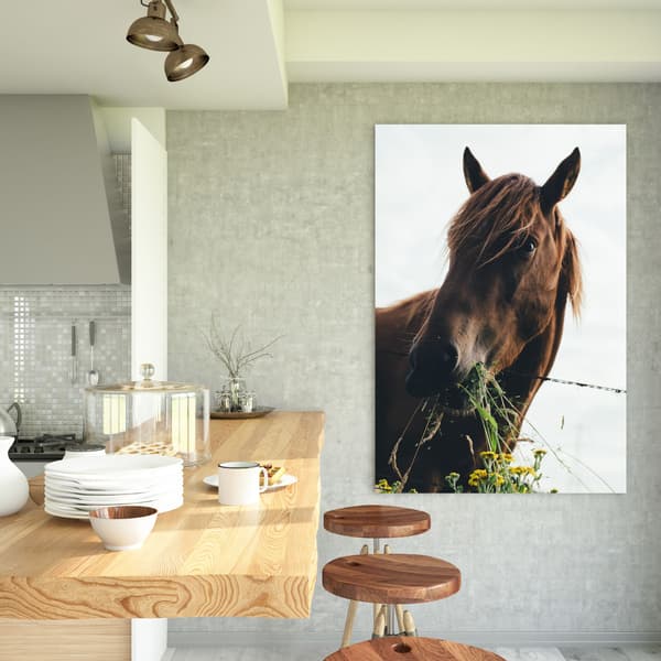 Canvastavla Djur Hästhuvud 80x120 cm Häststall