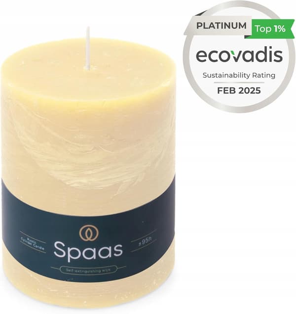 Spaas Rustikt Bloklys 100/130 mm 95 timer, Elfenbensfarvet