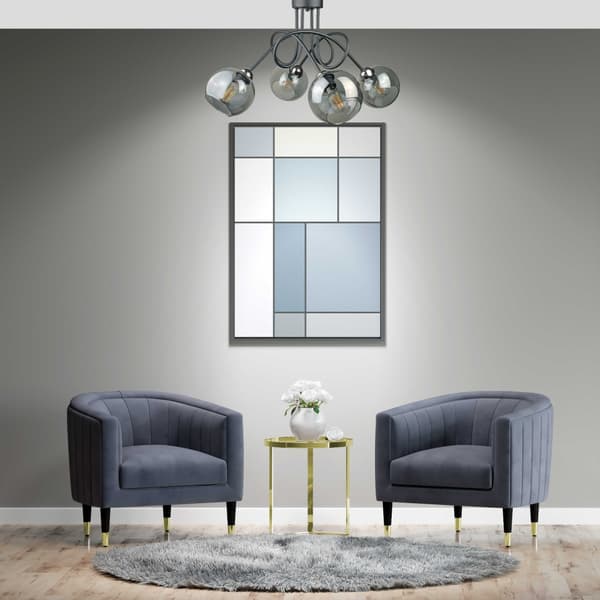 Loftlampe 4xE27 RING SORT/SØLV