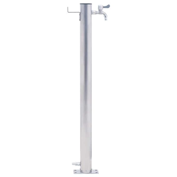 vidaXL havehane på rund stolpe, 100 cm, rustfrit stål