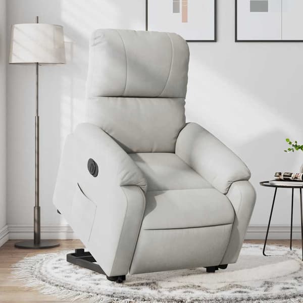 vidaXL Løft- og foldbar lænestol lysegrå mikrofiber