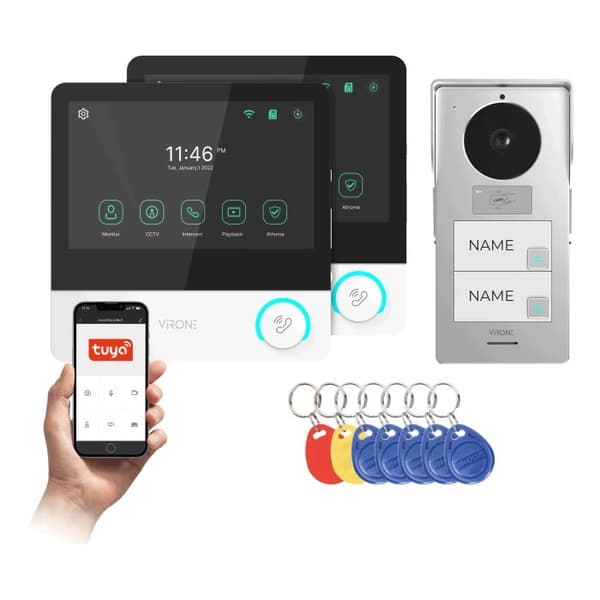To-familie video intercom Pavonis Multi Touchscreen FULD HD RFID Tuya