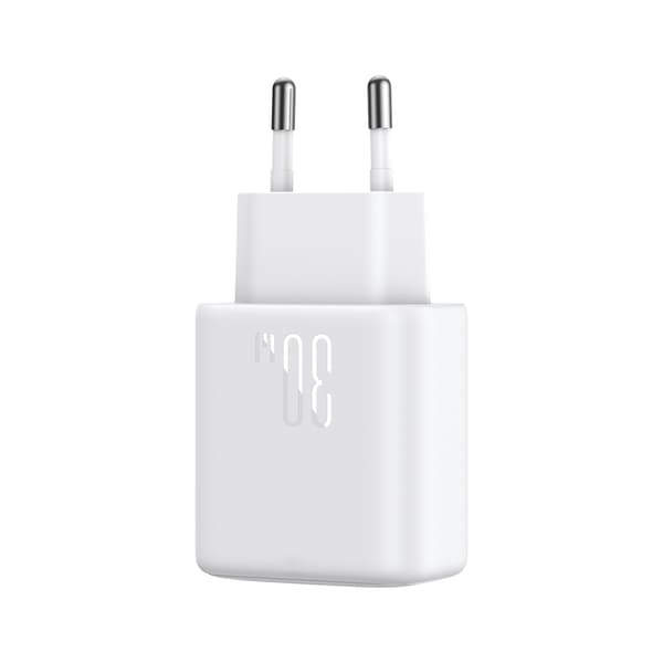 USB-C PD 30W QC SFC Vægoplader - Hvid