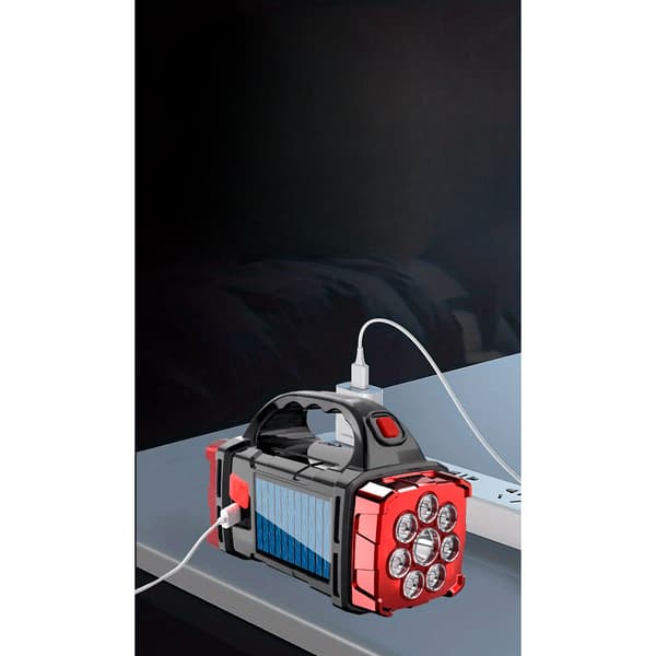 multifunktionel solcellelampe 38W BIG hurry.bolt HB-1678 sort med rød