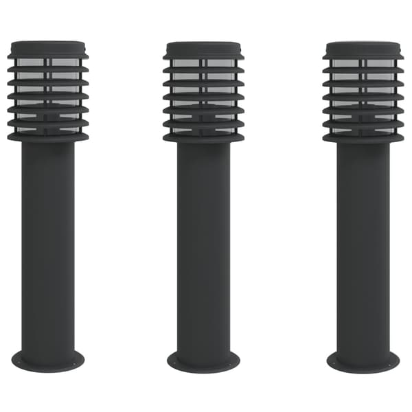 vidaXL Puutarhapylväsvalaisimet, 3 kpl, musta, 60 cm, teräs