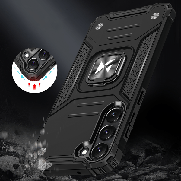 Pansret cover til Samsung Galaxy S23 magnetisk holder Ring Armor sort