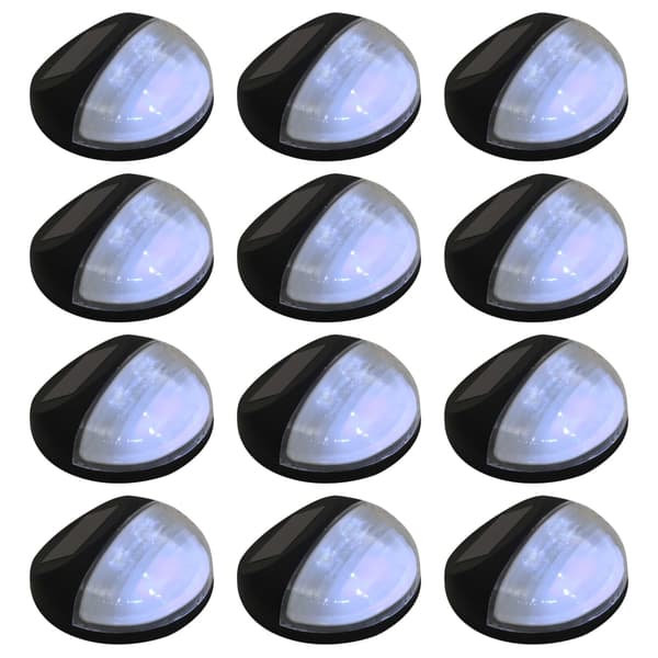 vidaXL LED solcellevæglamper udendørs 12 stk. runde sorte