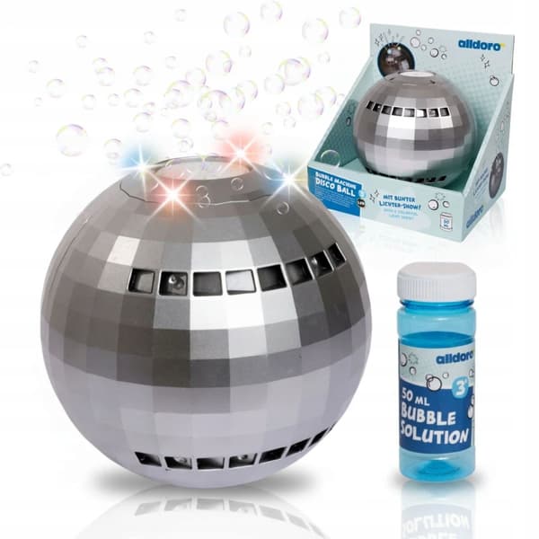 DISCO BALL saippuakuplakone LED-valoefekteillä + 50ml