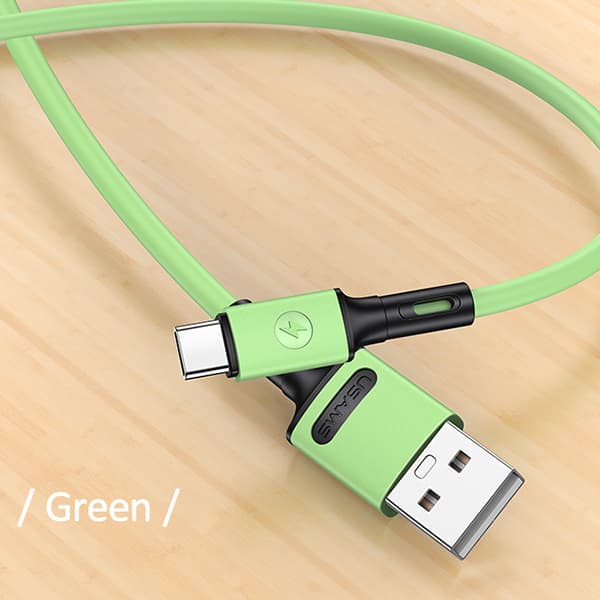 USAMS U52 USB-A til USB-C 2A hurtigopladerkabel 1m grøn