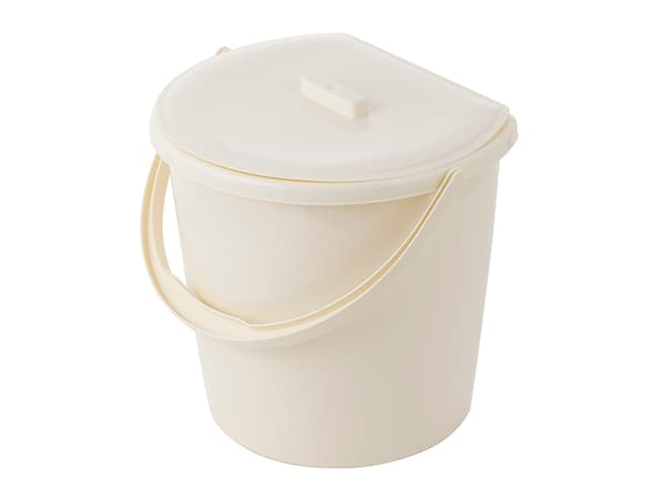 Väggmonterad plasthink med lock 11 liter krämfärgad - Ben