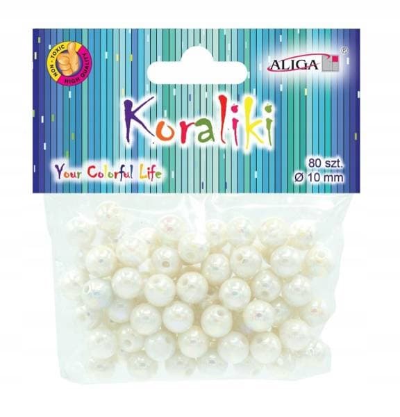 Plastikperler, opaliserende, perle, diameter 10 mm