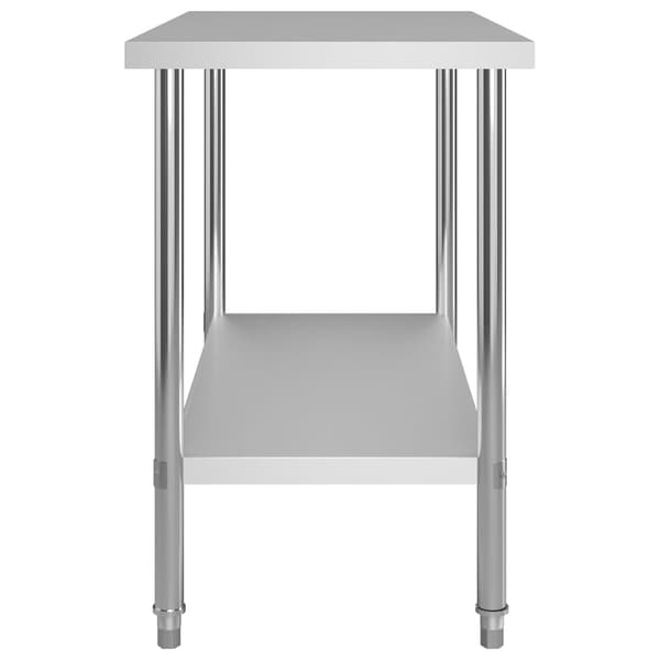 vidaXL køkkenbord 120x60x85 cm rustfrit stål