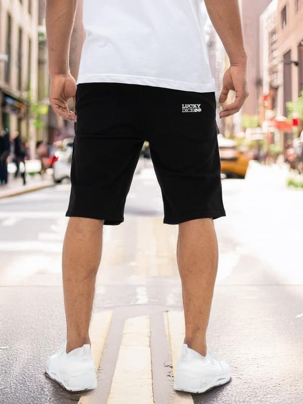 Svarta Lucky Dice LD klassiska shorts M