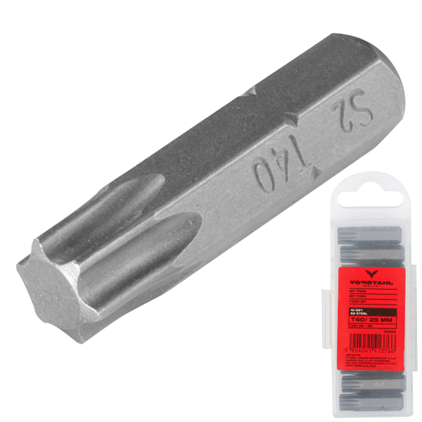 TORX BIT Set 10st skruvmejselbit > T7 x 25mm < Vorstahl