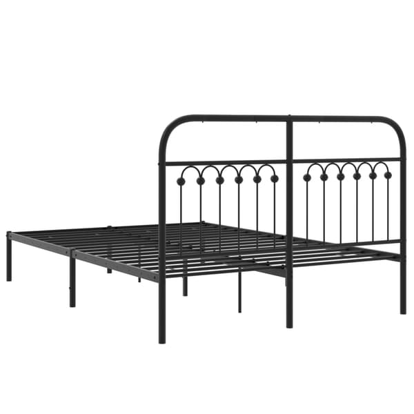 vidaXL metalsengestel med hovedgærde sort 140x190 cm